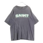 ショッピングマイケル SAINT MICHAEL セントマイケル 24AW 半袖 クルーネック Tシャツ グラフィック プリント ヴィンテージ加工 ブラック SM-YS1-0000-001