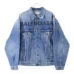 BALENCIAGA バレンシアガ 19AW フロント刺繍ロゴ デニムジャケット インディゴ 594386 TCW03