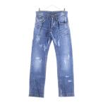 ショッピングドルチェ DOLCE & GABBANA ドルチェアンドガッバーナ レッドパッチ ダメージ加工 ストレートデニム インディゴ ZDP61/804N