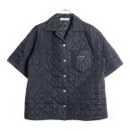 PRADA プラダ Re-Nylon 三角ロゴプレート ナイロン 半袖シャツ ジャケット ブラック 24X691