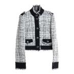 ショッピングドルチェ DOLCE & GABBANA ドルチェアンドガッバーナ メタルボタン ツイードジャケット ホワイト/ブラック レディース F28VWT/FMMFT