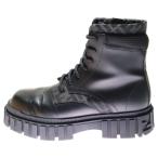 FENDI フェンディ ズッカ柄 FFロゴソール レースアップ ジップアップブーツ ブラック 7U1458