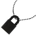 ショッピングHEARTS CHROME HEARTS クロムハーツ PADLOCK FLERKNEE SLCN パドロックフレアニー ラバーネックレス シリコン ブラック BCA295