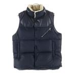 MONCLER モンクレール AVORD 襟ムートン レザー切替ダウンベスト ブラック B20914389115 53802