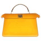 FENDI フェンディ ピーカブー アイシーユー レザー 2WAY ショルダーバッグ オレンジ 771-6