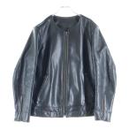 JOHNBULL ジョンブル No Coller Raiders Jacket ノーカラー シングルライダースジャケット カウレザー ブラック 83-0162