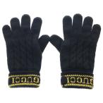GUCCI Gucci Logo Wool Gloves с логотипом кожа переключатель шерсть перчатки перчатка черный 668730 4SAAX