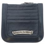 CHROME HEARTS Chrome Hearts daga- Zip прокрутить этикетка кожа футляр для карточек / ячейка для монет черный 