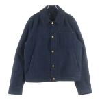 LOUIS VUITTON ルイヴィトン 22AW トリプルVロゴレザータブ ウール混 コットン ワークジャケット ネイビー RM152 H8A61WBI9