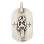 CHROME HEARTS クロムハーツ RAISED DOGTAG レイズドドッグタグ ダガーチャーム ネックレストップ アフターダイヤ シルバー