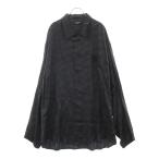 BALENCIAGA バレンシアガ HOMEWEAR BB総柄モノグラムオーバーサイズ 長袖シャツ ダークネイビー レーヨン 681812 TMO68