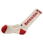 CHROME HEARTS クロムハーツ サイドロゴ ロングソックス 靴下 ホワイト/レッド