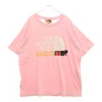 GUCCI グッチ × THE NORTH FACE ロゴプリント 半袖Tシャツ カットソー 616036 ピンク