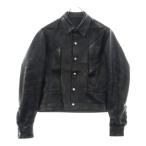 Rick Owens リックオウエンス 24SS ALICE STROBE SHIRT アリスストローブ レザーシャツジャケット ブラック RU01D3743-LNV