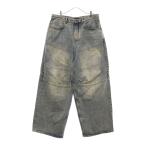 BALENCIAGA バレンシアガ 25SS George V BAGGY PANTS 総柄ドローコード バギーデニムワイドパンツ ジーンズ インディゴ 814161 TNW65