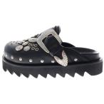 TOGA PULLA トーガ プルラ EYELET METAL SABOT スタッズ付き レザーサンダル ブラック