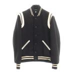 サンローランパリ TEDDY JACKET テディジャケット レザートリムウールスタジアムジャンパー ブラック 354718 Y180W