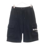 BURBERRY バーバリー Horseferry Print Cotton Drawcord Shorts ロゴプリント スウェットハーフパンツ ブラック 8013510