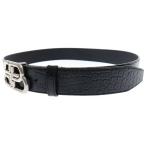 BALENCIAGA バレンシアガ BBロゴバックル 型押しレザー ベルト 570370 ブラック