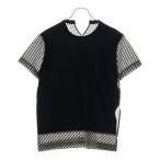TAO COMME des GARCONS タオコムデギャルソン チェック柄 ドッキングブラウス Tシャツ カットソー レディース TK-T021 ブラック