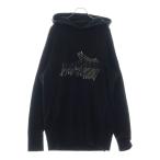 MONCLER GENIUS (モンクレール ジーニアス) 21AW グリッターロゴ プリント プルオーバー スウェットパーカー ブラック G20928G00013