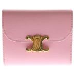CELINE セリーヌ トリオンフ スモールフラップ ウォレット ピンク シャイニーカーフスキン