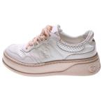 GUCCI グッチ GGエンボス プラットフォームソール ローカットスニーカー レディース ホワイト/ピンク 684911