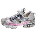 ヴェトモン × REEBOK CLASSIC INSTAPUMP FURY×リーボックコラボ ポンプフューリー 落書きロ―カットスニーカー DV8092 ホワイト