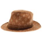 LOUIS VUITTON ルイヴィトン モノグラム ウール バケットハット 帽子 ブラウン M77295
