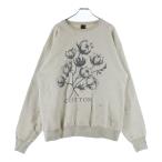 ショッピングマイケル セントマイケル 22SS × Denim Tears ×デニムティアーズ デストロイ加工 クルーネックスウェット トレーナー アイボリー SM-S22-0000-067