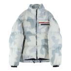 ショッピングプラダ PRADA プラダ ラバーロゴ 総柄デザイン ダウンジャケット ホワイト SGB257