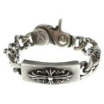 CHROME HEARTS クロムハーツ ID FLORAL CRS フローラルクロスIDファンシーリンク クリップ ブレスレット シルバー 8LINK BCA165