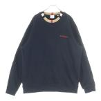 ショッピングBURBERRY BURBERRY バーバリー チェック柄 ロゴ刺繍クルーネックニット スウェット ブラック