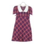 miumiu ミュウミュウ Plaid Mini Dress in Rosso チェック柄 ミニドレス ワンピース レッド MJA801 1IWJ
