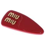miumiu ミュウミュウ パテントレザー ヘアクリップ バレッタ レッド/ゴールド