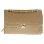 CHANEL シャネル パリ限定 マトラッセ Wフラップ チェーン ショルダーバッグ ベージュ