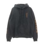 CHROME HEARTS クロムハーツ SWTSHRT PLVR バーティカルロゴ 袖プリントプルオーバースウェットパーカー ブラック/ブラウン