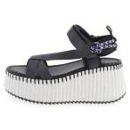 Chloe クロエ Fabric Platform Sandals CHC23U870Y400139W ファブリック 厚底サンダル レディース ブラック/ホワイト