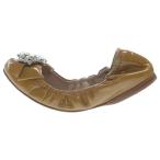 miumiu ミュウミュウ パテントレザー ラージリボン ビジューパンプス レディース ブラウン 5F8080