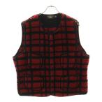 RRL ダブルアールエル Wool Blend Fleece Plaid Vest シェルパフリース ボア チェックベスト レッド/ブラック