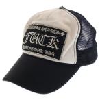 CHROME HEARTS クロムハーツ OLD TRUCKER CAP FUCKパッチメッシュトラッカーキャップ 帽子 ブラック/ホワイト