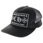 クロムハーツ HONOLULU LIMITED TRUCKER CH CAP ホノルル限定 CHパッチ クロスボール付メッシュトラッカーキャップ 帽子 ブラック/シルバー