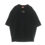DIESEL ディーゼル Sweatshirt with metal-look Oval D logo クルーネック 半袖スウェット ブラック レディース A11580