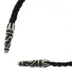 CHROME HEARTS クロムハーツ LEATHER BRAID SCROLL ネックレス レザーブレイドネックレス ブラック/シルバー BCA377