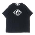 BURBERRY バーバリー Ellison Logo-Print Cotton Jersey フロントプリント クルーネック半袖Tシャツカットソー ブラック 8038543