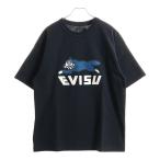 EVISU エビス ×ICECREAM 両面プリント クルーネック半袖Tシャツカットソー ブラック 2EAICM5TS7023RXCT