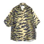 ショッピングディースクエアード DSQUARED2 ディースクエアード タイガープリント 半袖シルクシャツ ブラウン S71DM0401 S52758