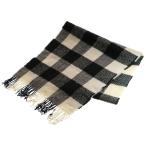 Abercrombie&Fitch アバクロンビーアンドフィッチ チェック柄 大判ストール マフラー ホワイト/ブラック