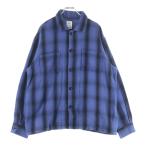 ショッピングロンハーマン RHC Ron Herman アールエイチシー ロンハーマン Ombre Plaid Shirt オンブレチェック長袖シャツ ネイビー 3420700216