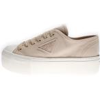 ショッピングPRADA PRADA プラダ トライアングルロゴ コットンキャンバス ローカットスニーカー ベージュ 1E407N